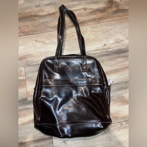 New Discontinued Thirty-One Leather Medium Brown Leather Purse Shoulder Tote